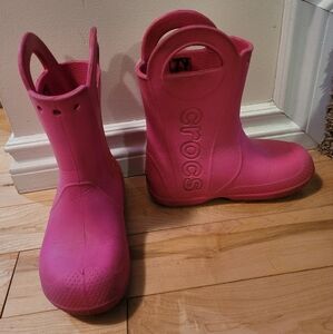 Crocs toddler size 13 pink rain boots